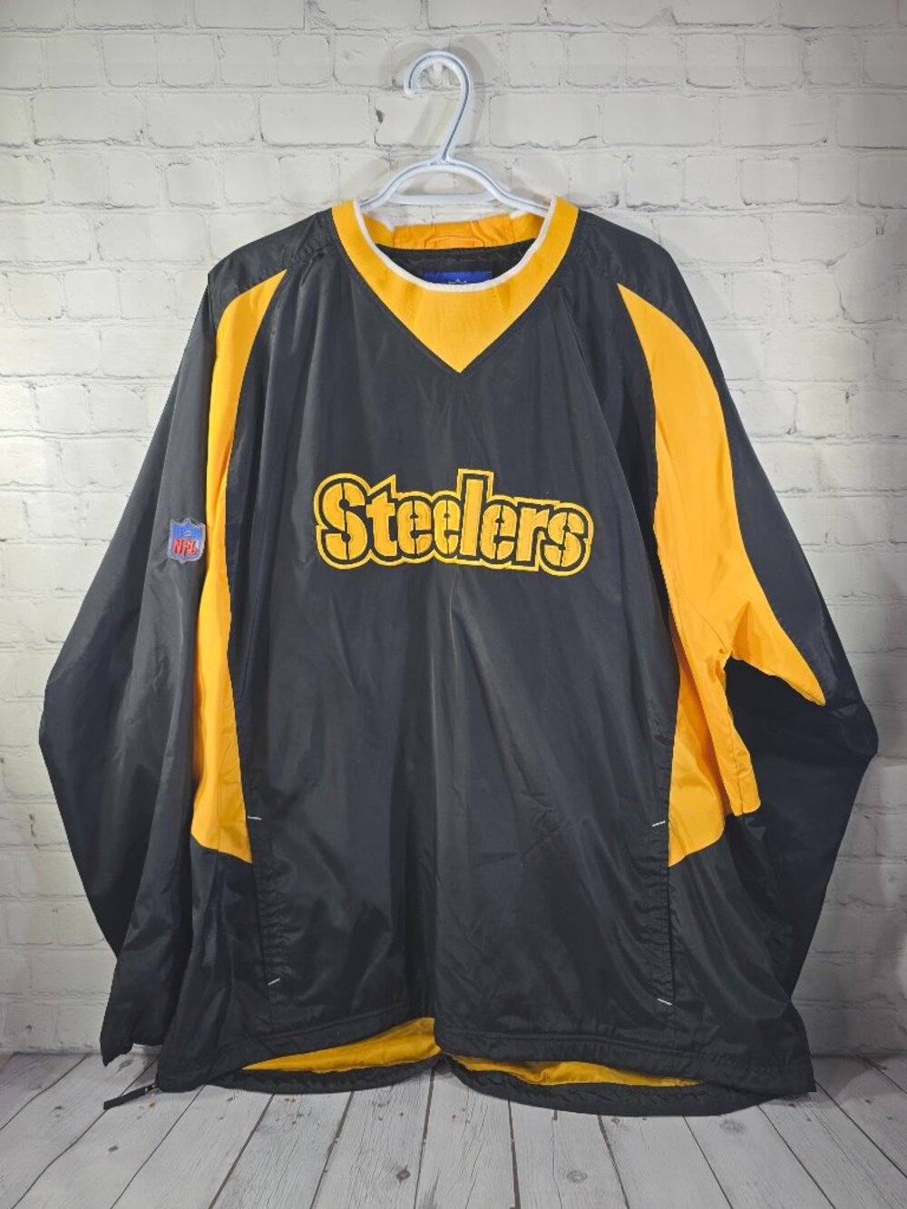 Pittsburgh Steelers On Field Pullover Jacket Men's 2XL Black Reebok NFL Football